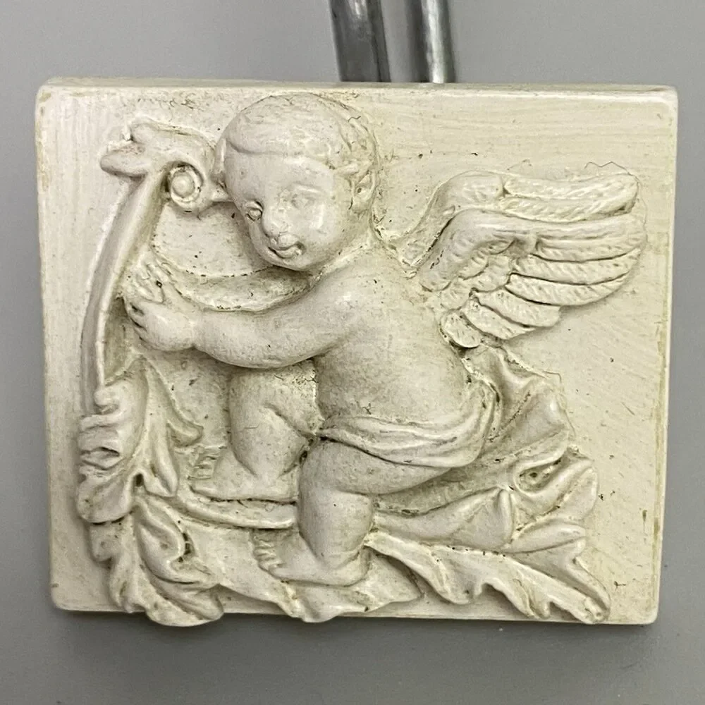 Vintage Cupid Cherub Angel Shower Curtain Hooks Putti Putto Bathroom Decor 17pcs
